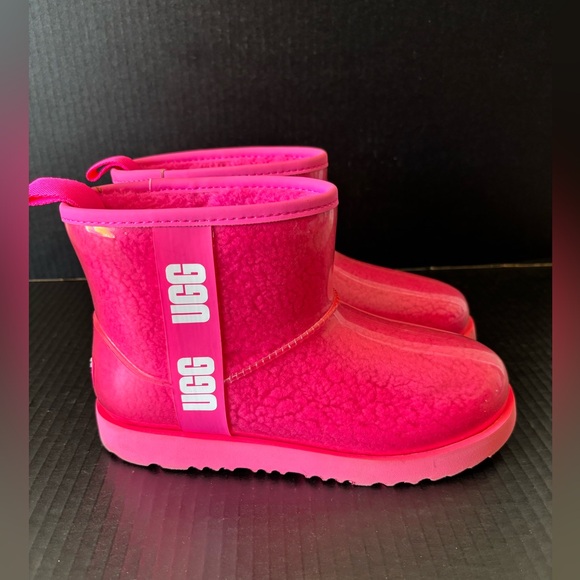 Women’s UGG Classic Clear Mini Hot Pink Boots - Picture 1 of 6